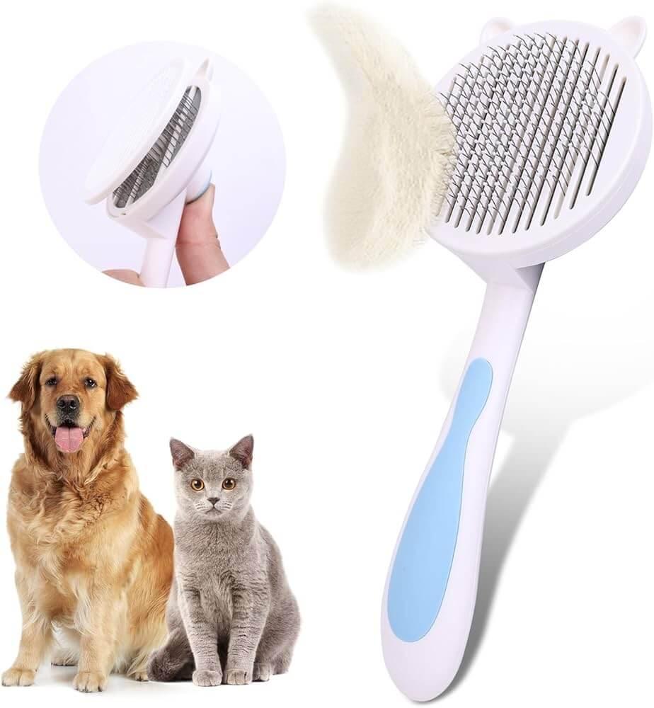 Escova Removedora de Pelos Autolimpante | Para Cães e Gatos