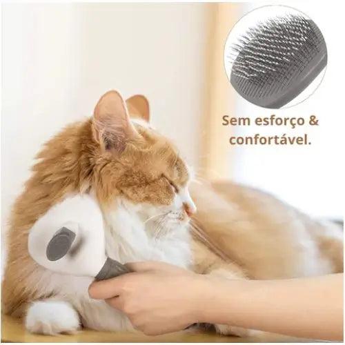 Escova Removedora de Pelos Autolimpante | Para Cães e Gatos