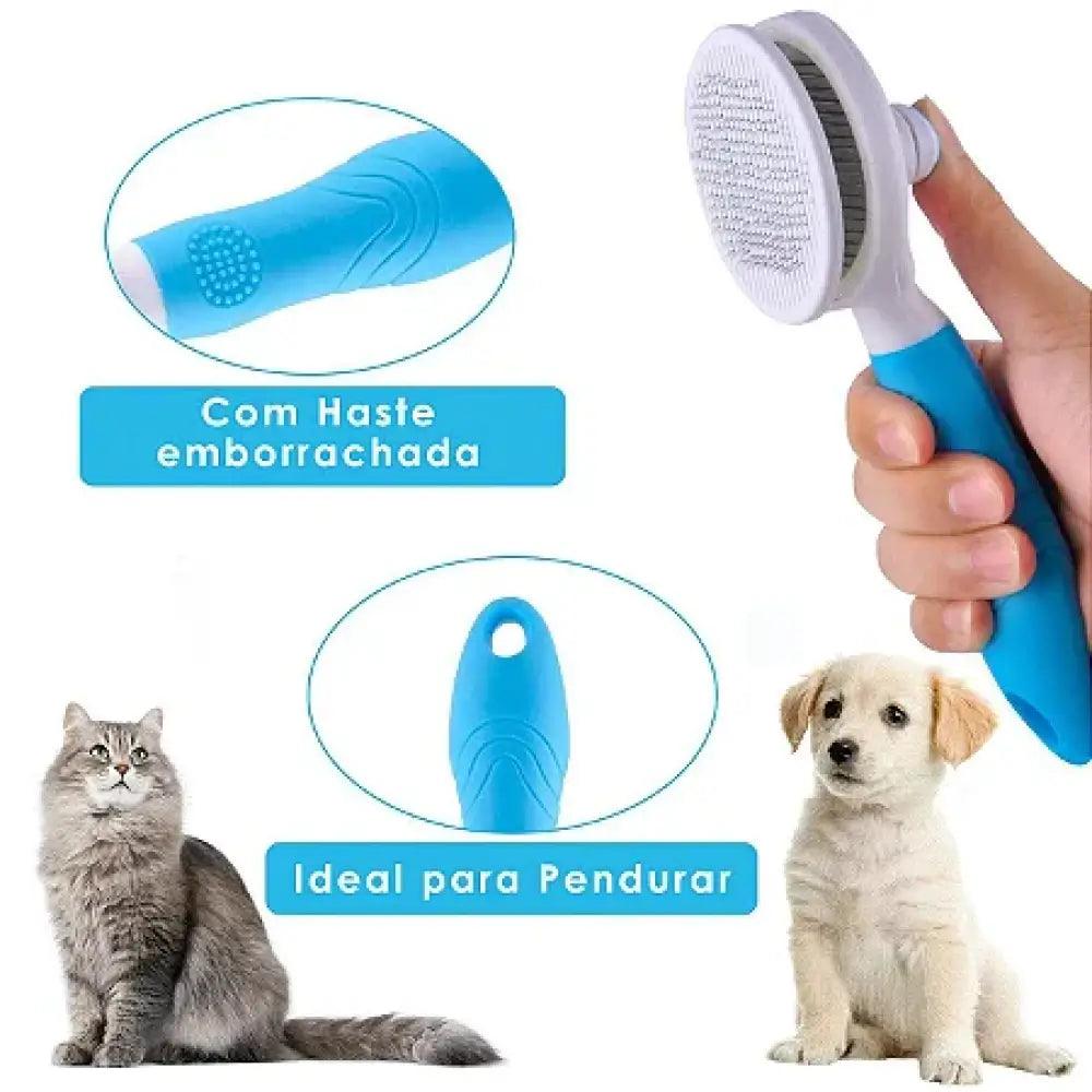 Escova Removedora de Pelos Autolimpante | Para Cães e Gatos