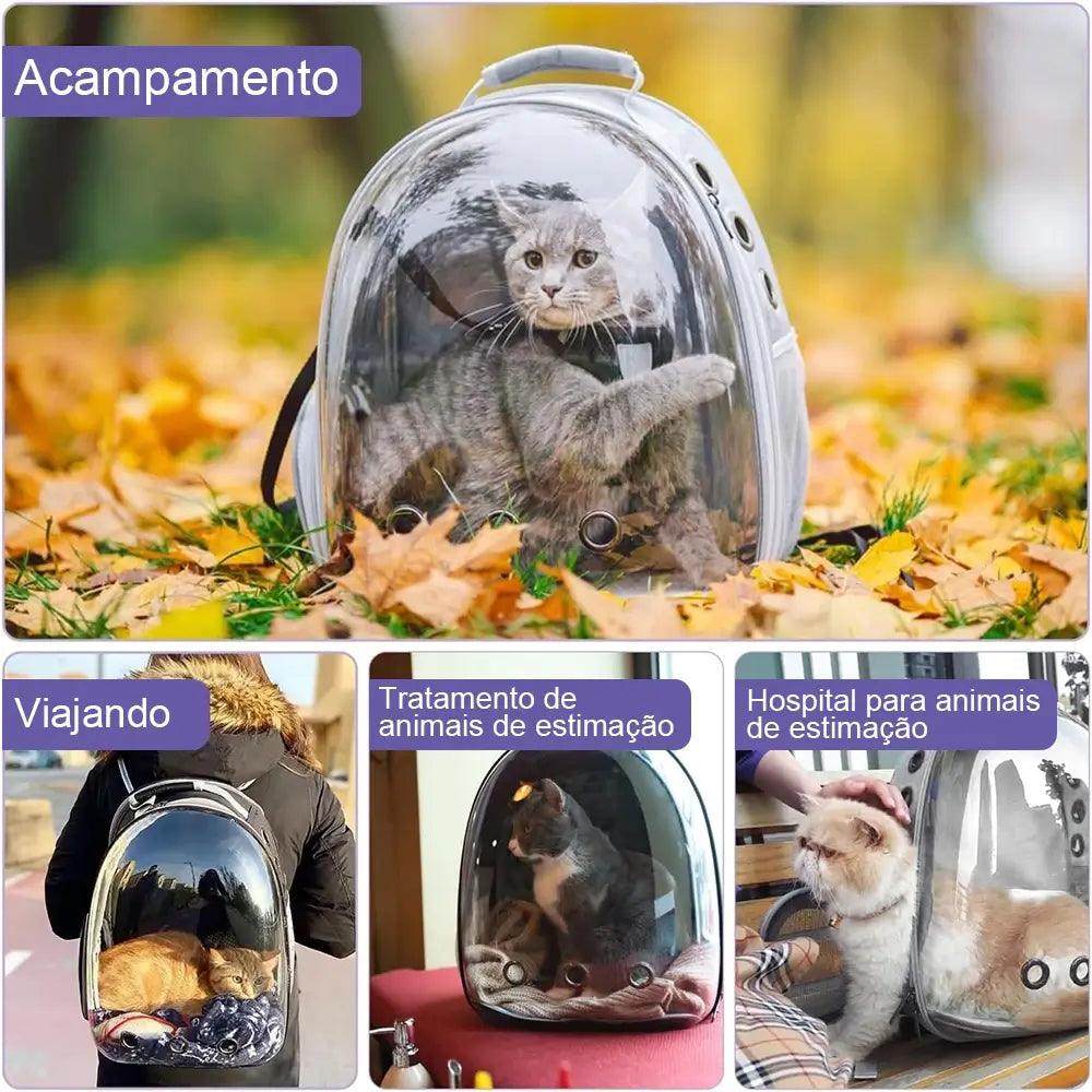 Mochila Panorâmica para Transporte de Pets – Conforto e Segurança para Cães e Gatos