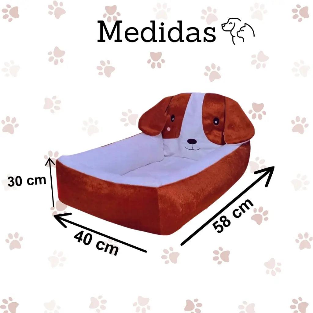 Cama Pet com Cabeceira de Carinha Cachorro + Mantinha Microfibra (Brinde)