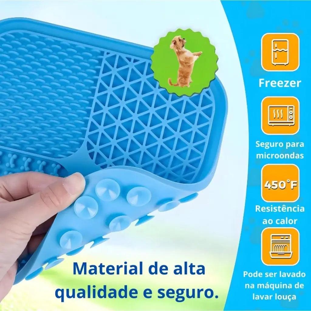 Tapete Comedouro Lento Interativo com Ventosas de Silicone – Reduz Ansiedade e Melhora a Digestão para Cães e Gatos