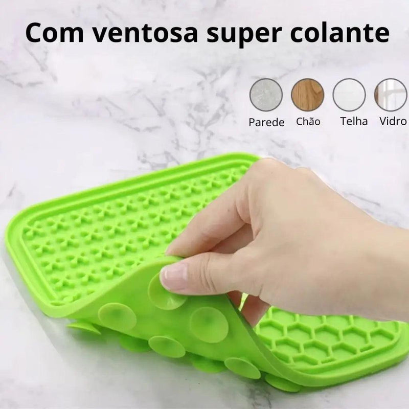 Tapete Comedouro Lento Interativo com Ventosas de Silicone – Reduz Ansiedade e Melhora a Digestão para Cães e Gatos