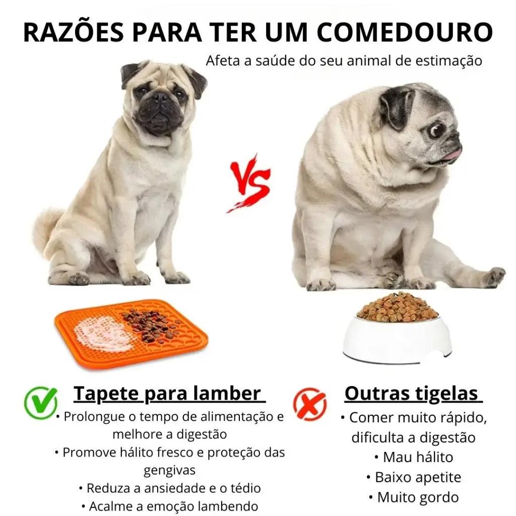 Tapete Comedouro Lento Interativo com Ventosas de Silicone – Reduz Ansiedade e Melhora a Digestão para Cães e Gatos