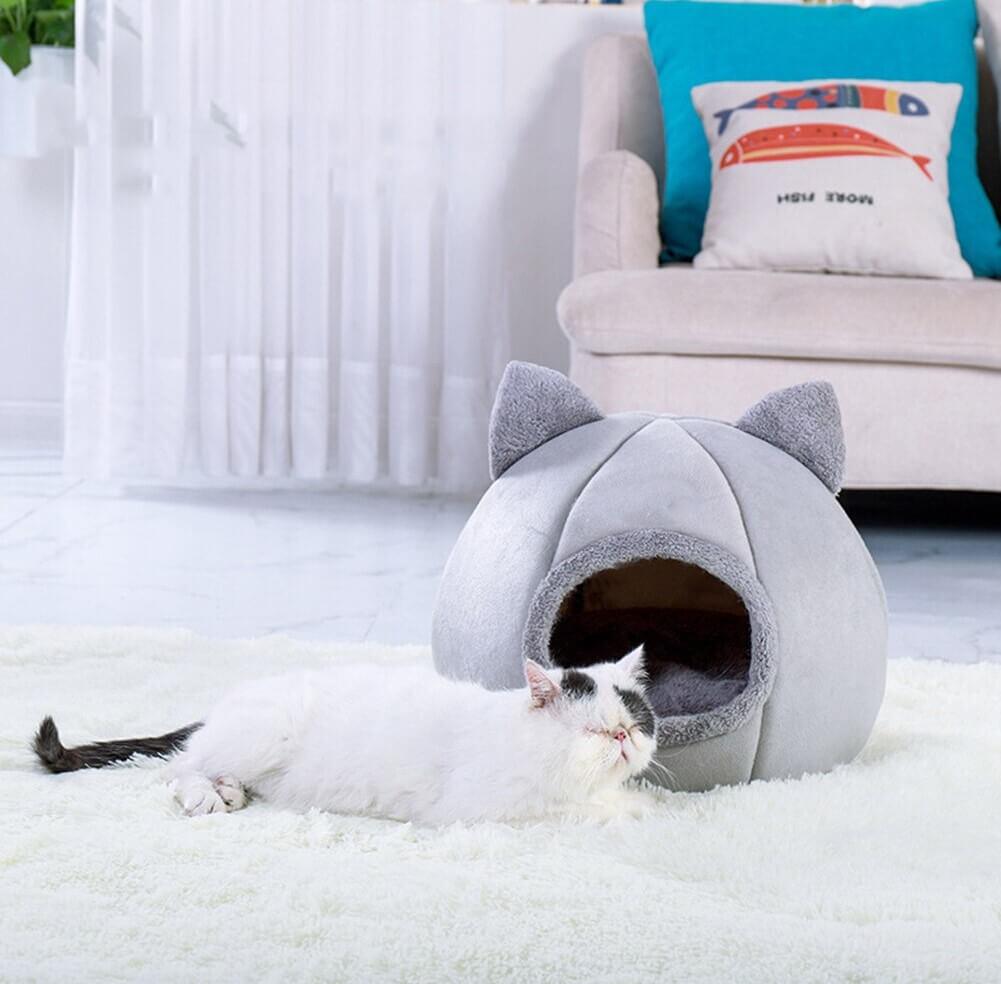 Casinha de Tenda Gatinho para Pets - Cama Aconchegante para Gatos e Cães