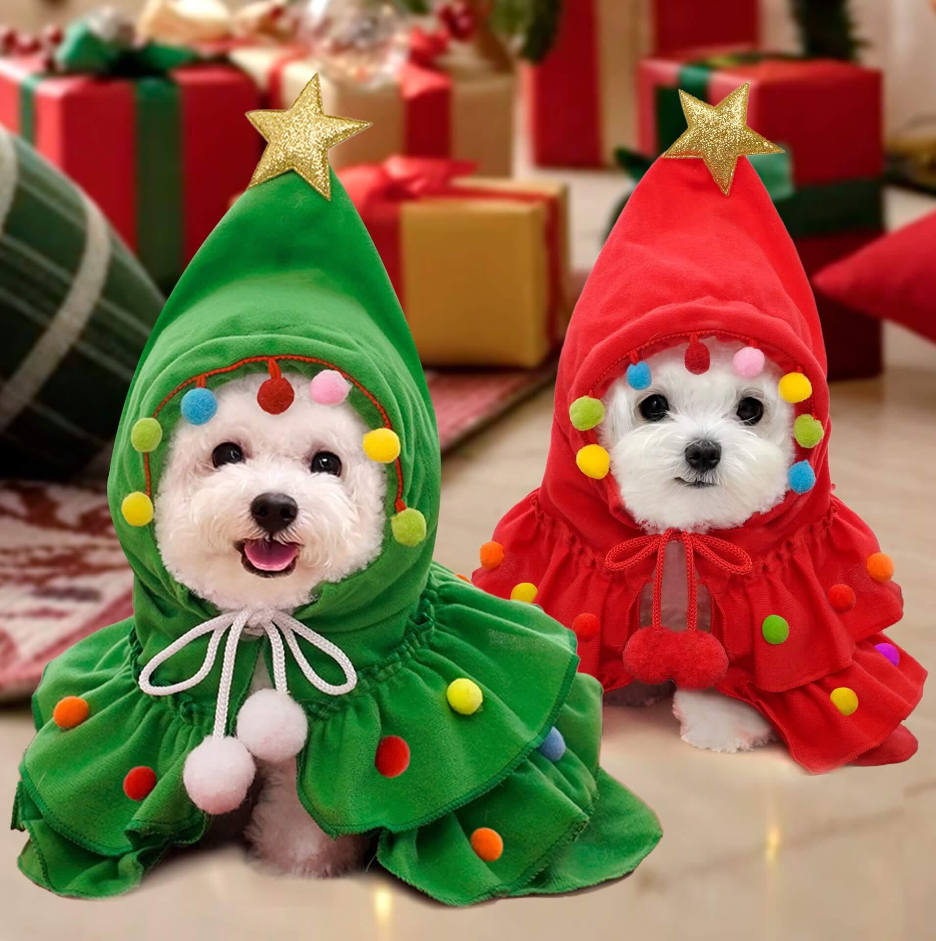 Roupa Árvore de Natal para Cachorros e Gatos Porte Pequeno